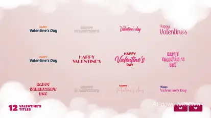 Happy Valentine's Day Typography Elements template preview