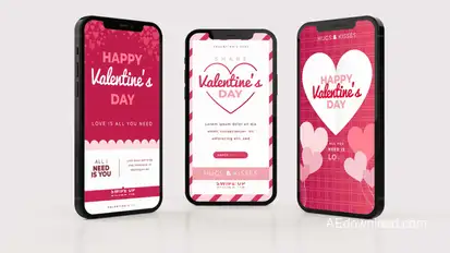 Happy Valentine Instagram Story Video Displays template preview