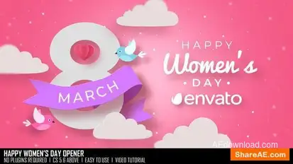 Happy Women's Day Opener Openers template preview