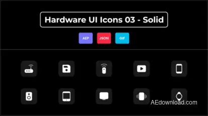 Hardware UI Icons 03 - Solid Elements template preview