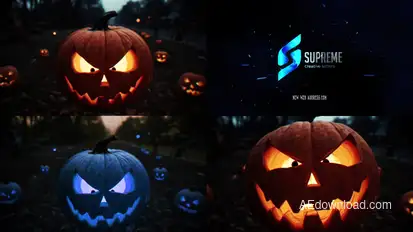 Haunted Pumpkin Explosion Logo Stings template preview