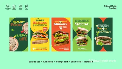 Healthy Food Reels Product Promo template preview