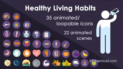 Healthy living Habits Infographic Infographics template preview