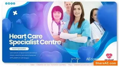 Videohive Heart Care | Cardiology Center Video Displays template preview