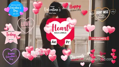 Heart Sale Labels Titles template preview