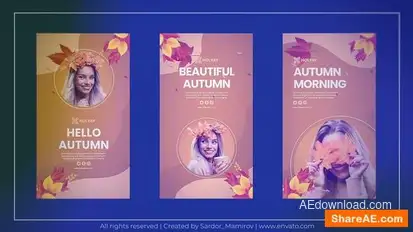 Hello Autumn, Instagram Stories Openers template preview