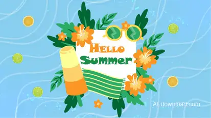 Hello Summer Intro Video Displays template preview