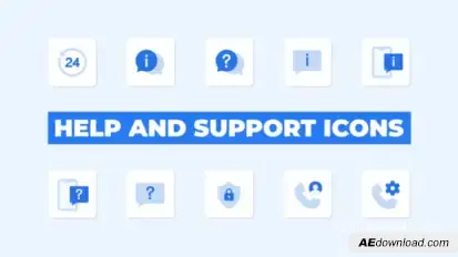 Help and Support Icons Elements template preview