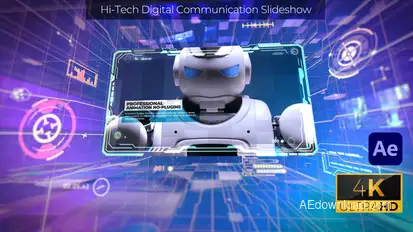 Hi-Tech Digital Communication Slideshow 4k Video Displays template preview