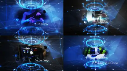 Hi-Tech Slideshow Intro Video Displays template preview