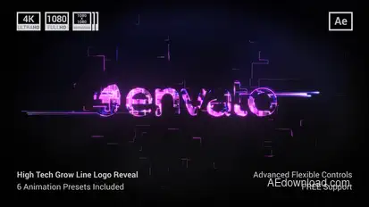 High Tech Grow Line Logo Reveal Logo Stings template preview