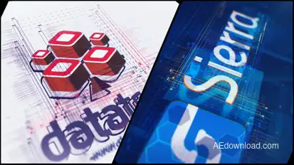 High Tech Logo V08 Glitch Reveal Logo Stings template preview