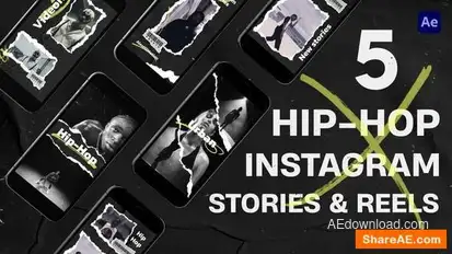 Hip-Hop Instagram Stories and Reels Openers template preview