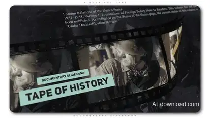 Historical Tape Documentary Slideshow Openers template preview