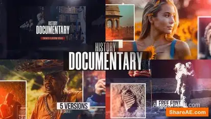 History Documentary Slideshow Openers template preview