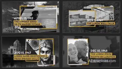 History Documentary Slideshow Template Video Displays template preview