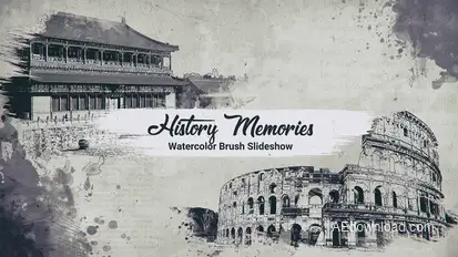 History Memories // Watercolor Brush Slideshow Openers template preview
