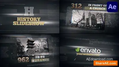 History Slideshow for After Effects Openers template preview