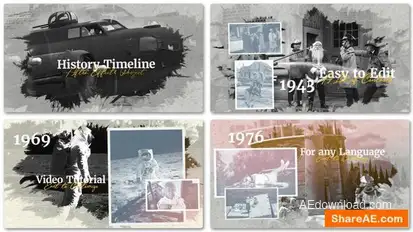 History Timeline Slideshow Openers template preview