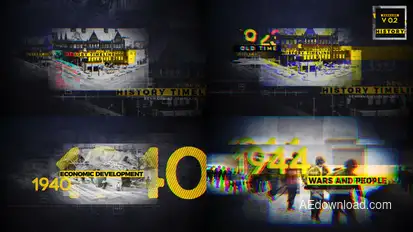 History Timeline V2 Video Displays template preview