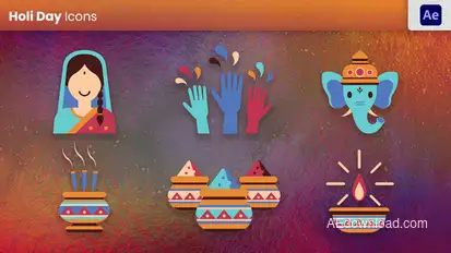 Holi Festival Element Elements template preview