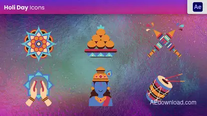 Holi Festival Element Elements template preview