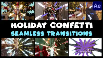 Holiday Confetti Seamless Transitions | After Effects Elements template preview