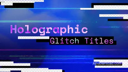 Holographic Glitch Titles Titles template preview