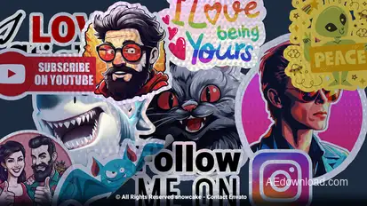 Holographic Sticker Maker Elements template preview