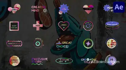 Holographic Sticker Titles for After Effects Titles template preview