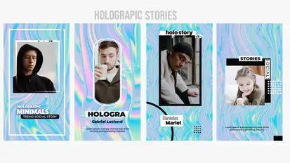 Holographic Stories Video Displays template preview