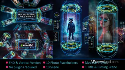 Holographic Time Capsule Slideshow Video Displays template preview