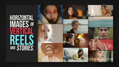 Horizontal Images in Vertical Reels and Stories Openers template preview