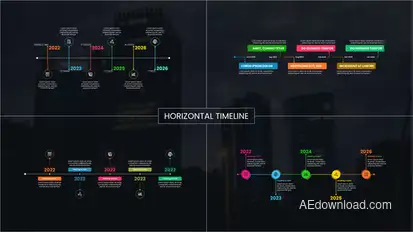 Horizontal Timeline Infographics template preview
