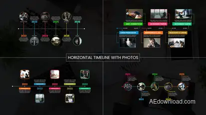 Horizontal Timeline With Photos Infographics template preview