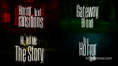 Horror Text Transitions Elements template preview