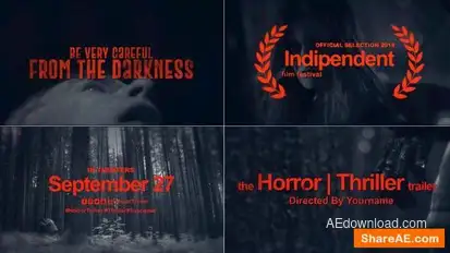 Horror | Thriller - Movie Trailer Openers template preview