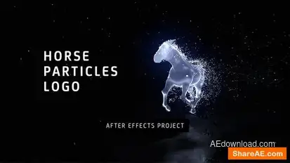 Horse Particles Logo Logo Stings template preview