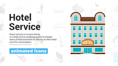 Hotel Services Icons Elements template preview