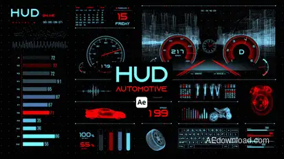 HUD Automotive for After Effects Infographics template preview