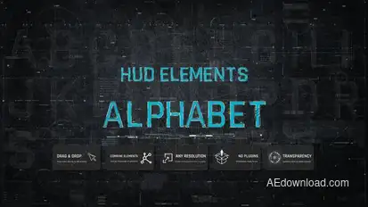 HUD Elements Alphabet Titles template preview