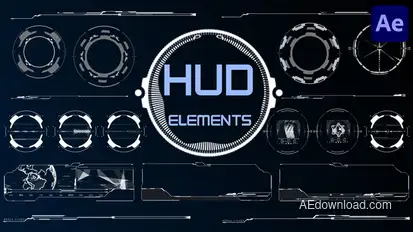 HUD Elements for After Effects Elements template preview