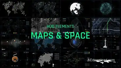 HUD Elements Maps And Space Elements template preview