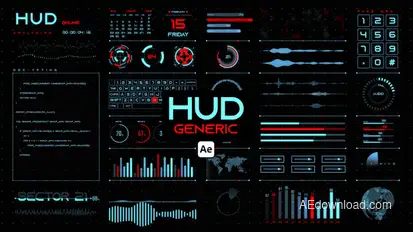 HUD Generic for After Effects Infographics template preview