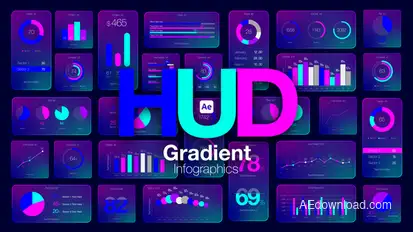 HUD Gradient Infographics Infographics template preview