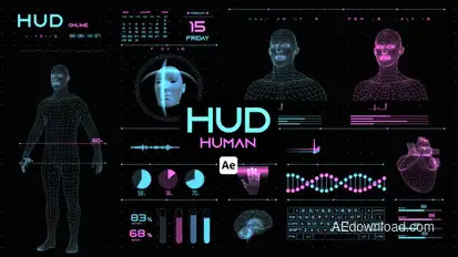 HUD Human for After Effects Infographics template preview