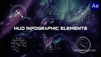 HUD Infographic Elements for After Effects Elements template preview