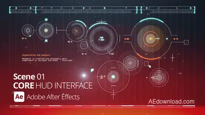 HUD Interface Core 01 Ae Infographics template preview