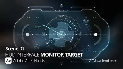 HUD Interface Monitor Target 01 Ae Infographics template preview