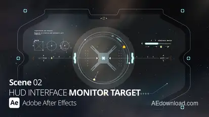 HUD Interface Monitor Target 02 Ae Infographics template preview